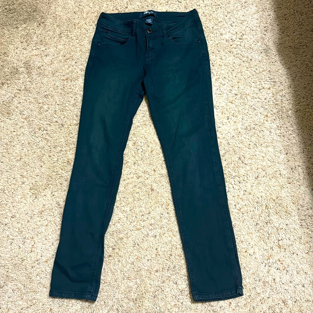 Dark greenish blue skinny jeans